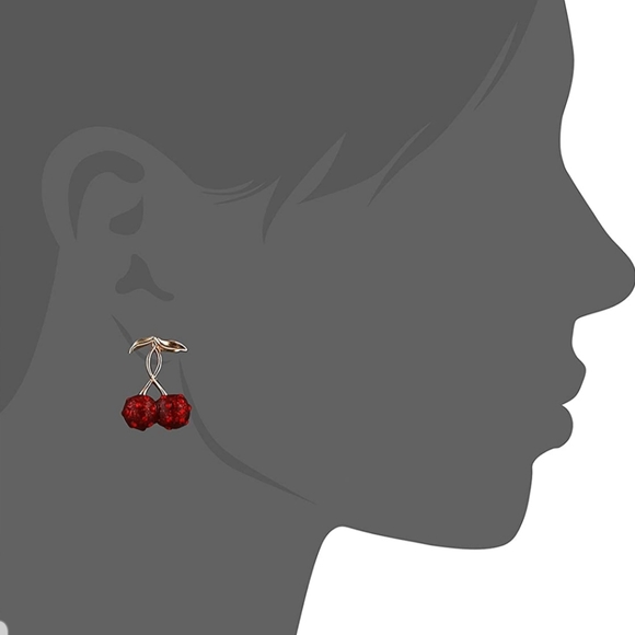Betsey Johnson cherry earrings - Picture 2 of 6